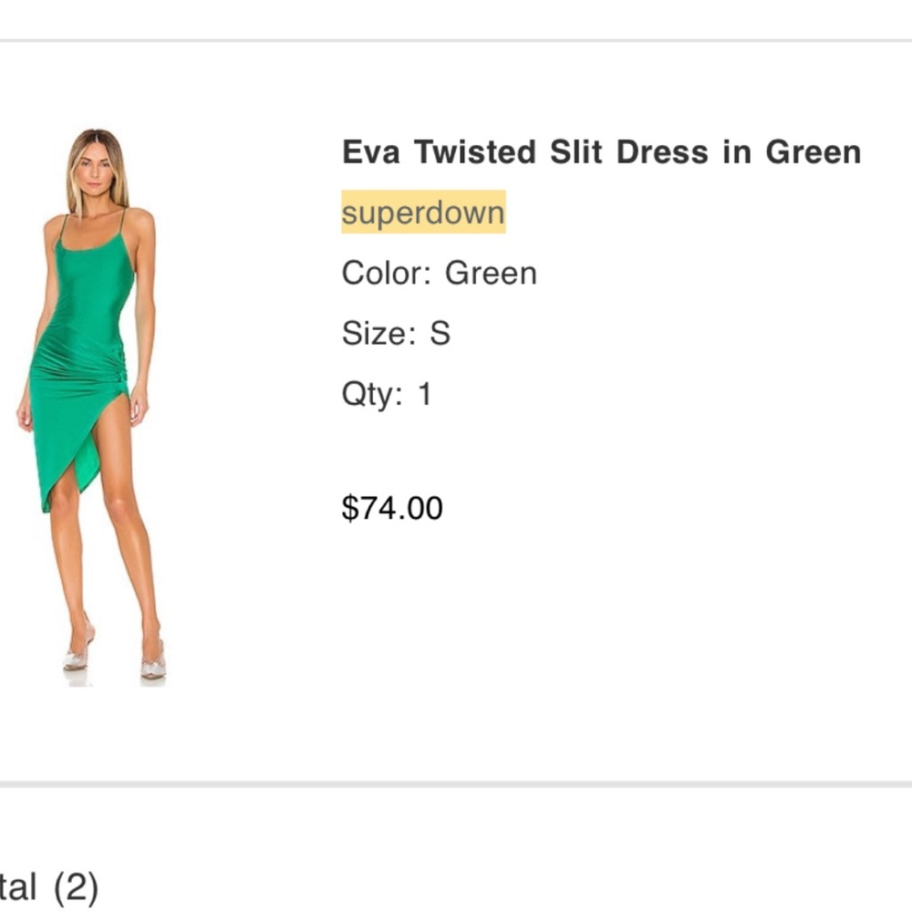 superdown Green Eva Twisted Slit Midi Dress